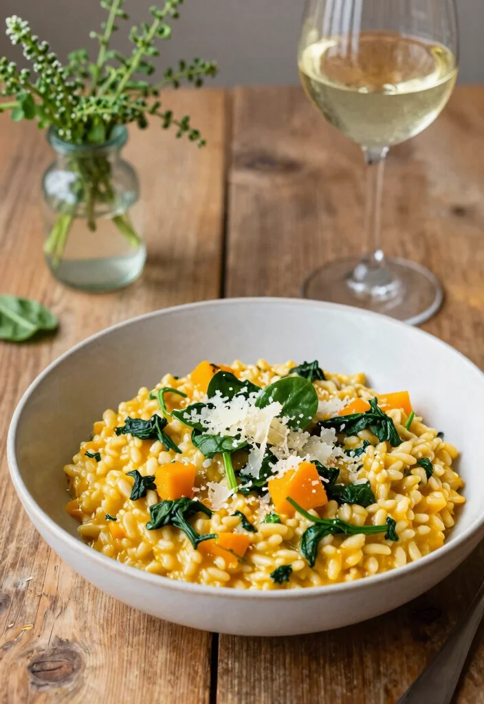 14 Healthy Vegetable Dinner Recipes for Fresh Easy Weeknight Meals - 12. Butternut Squash and Spinach Risotto