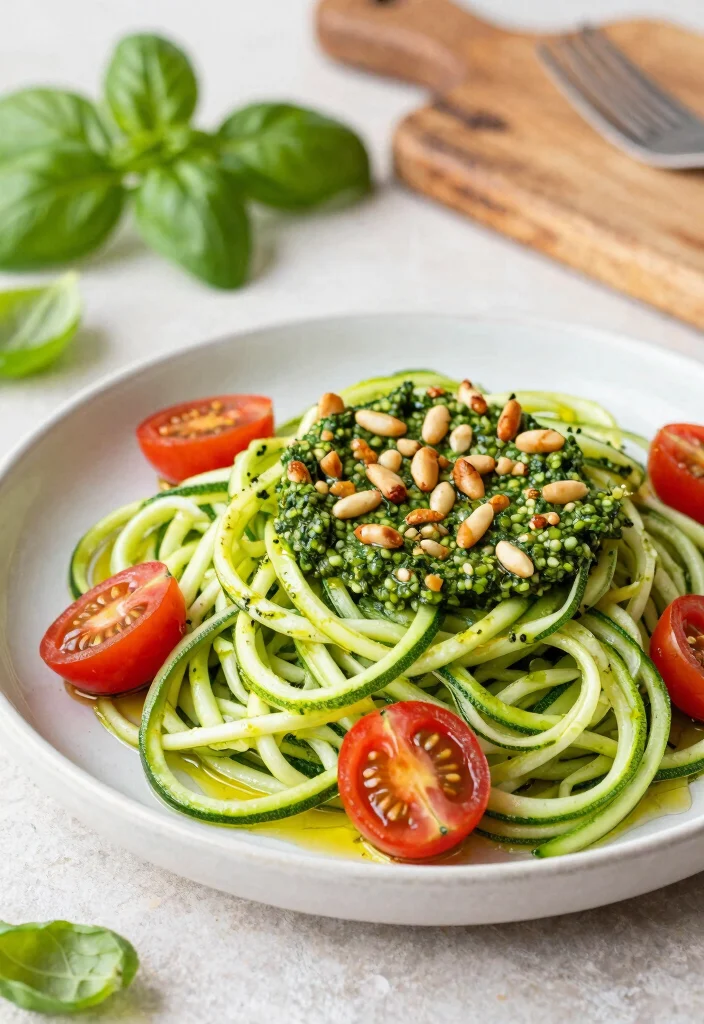 14 Healthy Vegetable Recipes for Simple Flavor-Packed Meals - 5. Zucchini Noodles with Pesto