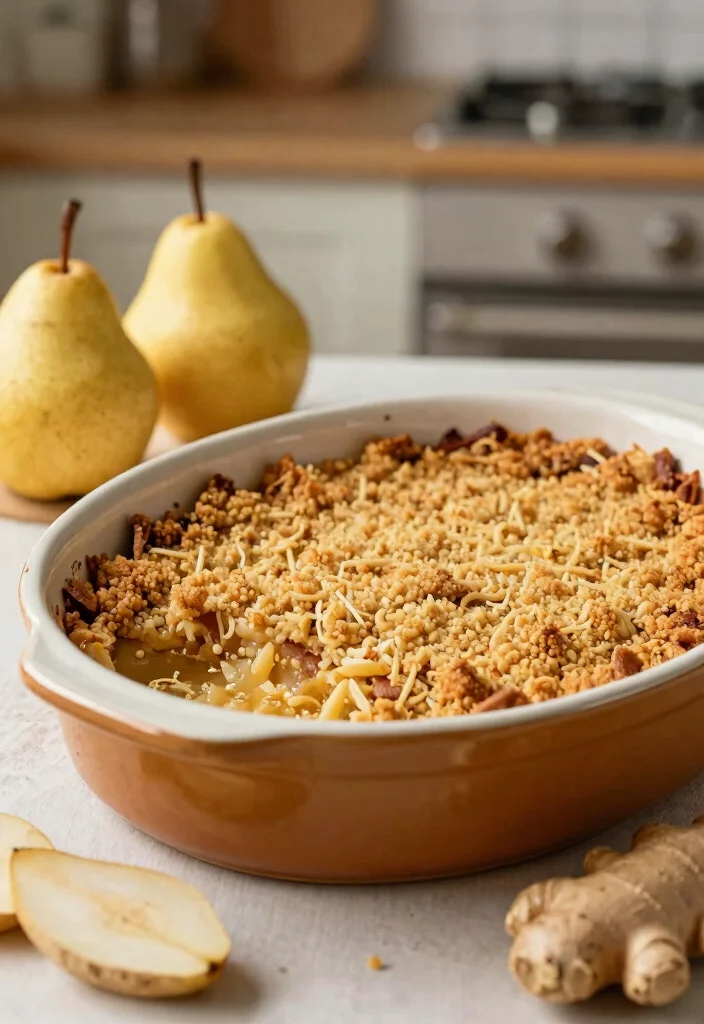 12 Fancy Dessert Recipes for Elegant Impressive Homemade Sweets - 9. Pear and Ginger Crumble