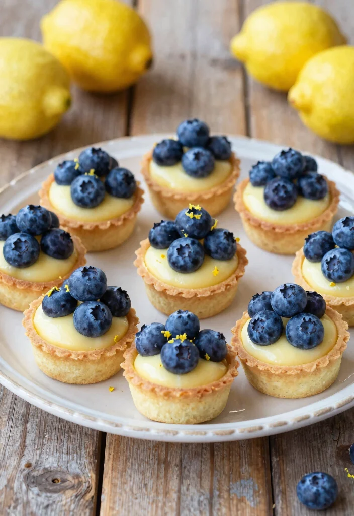 12 Fancy Dessert Recipes for Elegant Impressive Homemade Sweets - 11. Lemon Blueberry Mini Tarts
